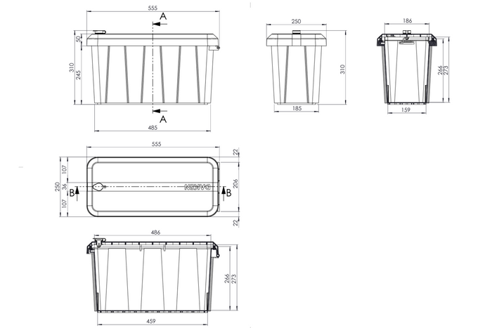 DAKEN 82211 BLACKIT LITE Werkzeugkasten 555x250x310mm 24l
