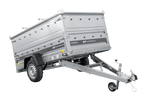Einachsiger Anhänger auf Blattfedern 230x125 UNITRAILER FORCE 230/R KIPP mit BIS-Seitenwänden und Aluminiumabdeckung