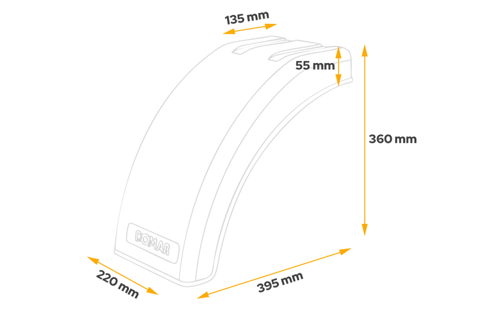 Halber Kotflügel für Anhänger DOMAR DR1013004 Radlauf 395/220 mm rechts