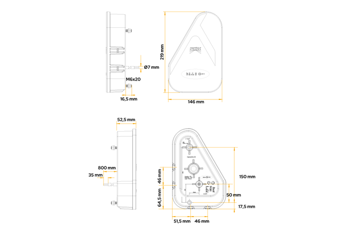 ASPÖCK Earpoint LED-Rückleuchte 5 Funktionen, links