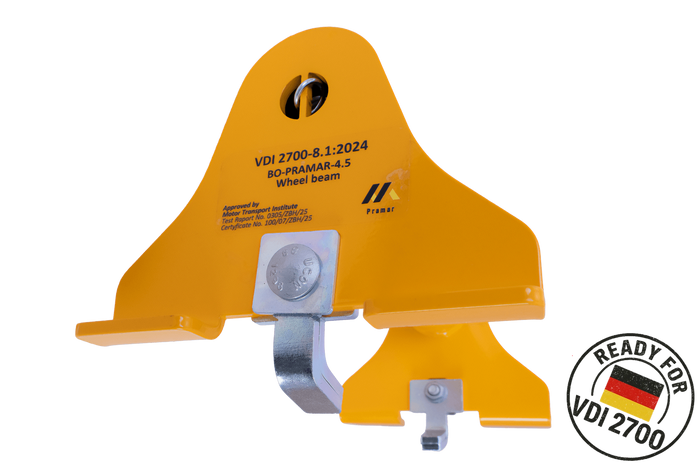 PRAMAR Radstopper VDI 2700 gelb Universal-Radstopper für Autotransporter