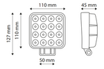 Quadratische LED-Arbeitsleuchte 3400 Lm [16 Dioden]