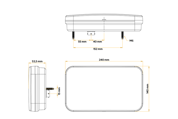 Rücklicht Fristom FT-370 LED 7 Funktionen links