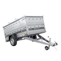 Einachsiger Anhänger auf Blattfedern 230x125 UNITRAILER FORCE 230/R KIPP mit BIS-Seitenwänden und Aluminiumabdeckung