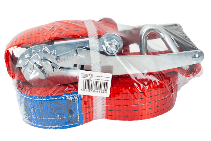 UNITRAILER 8 m/50 mm/5 t rotes Transportband mit Spannvorrichtung