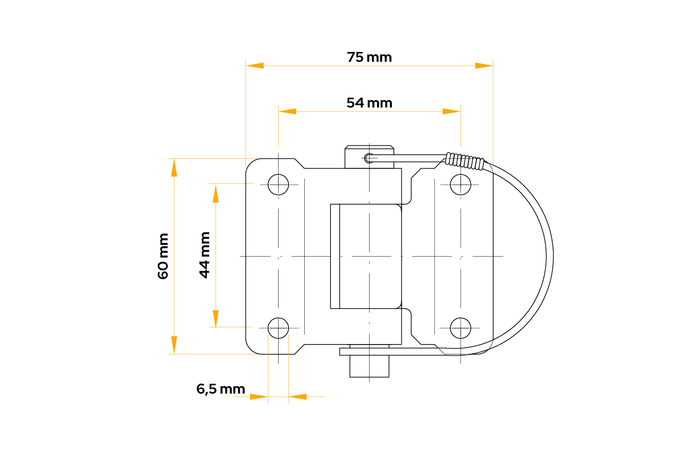 Abnehmbares Seitenscharnier WINTERHOFF BSCH 30-5 Anhängerseitenmontage