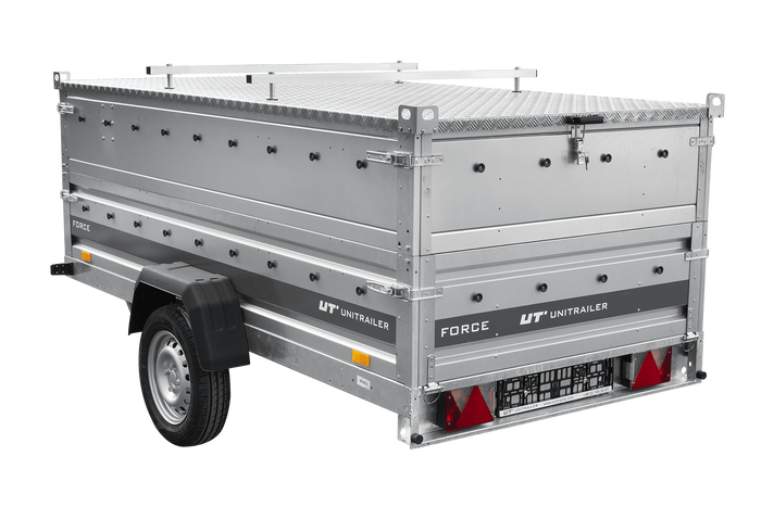 Einachsanhänger 264x125 UNITRAILER FORCE 264 KIPP mit BIS-Seitenwänden und Aluminiumabdeckung