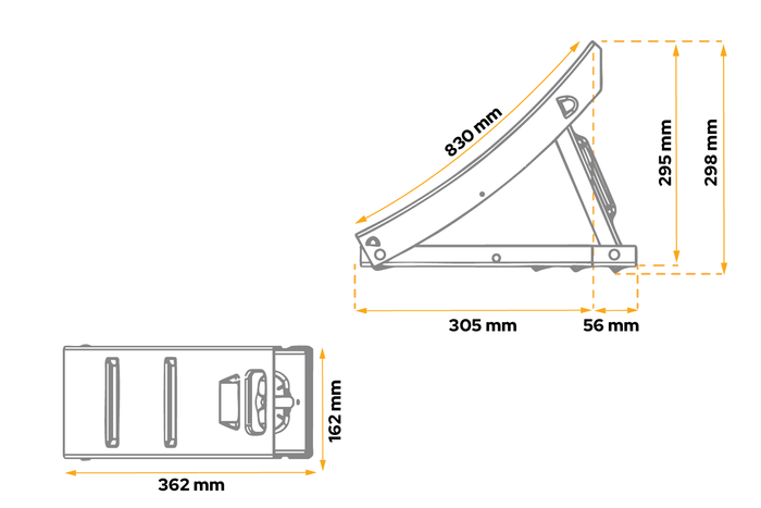AL-KO H Unterlegkeil: 298 mm UK 800 Metall, klappbar 