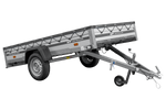 Autotransportanhänger mit Aluminiumseitenwänden 264x125 Unitrailer Garden 264 KIPP ALU mit H-0-Rahmen und grauer Plane