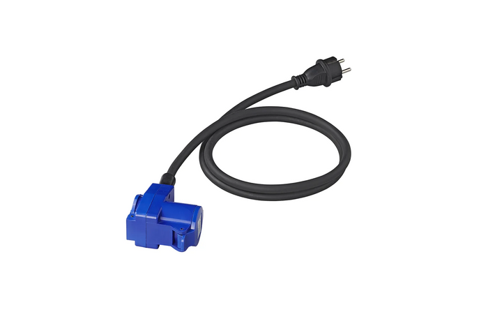 Adapter mit Schuko-Stecker und CEE-Winkelstecker + Schuko-Buchse 16A ProPlus 373528DE Kabel 150cm