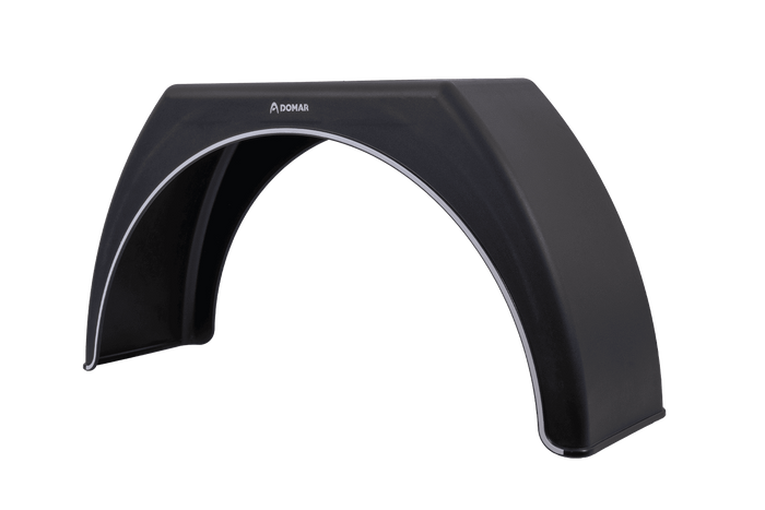 Kotflügel für Anhänger 15-17,5" DOMAR DK3112, flacher Radlauf 950/280 mm mit weißer Zierleiste