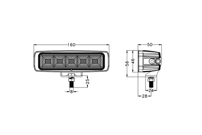 LED-Arbeitsscheinwerfer-Reflektor TT TECHNOLOGY SCHWARZ TT.13445 45xLED 3120lm rechteckig