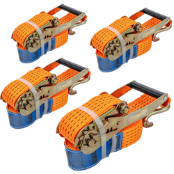Set aus vier Spanngurten mit Ratsche UNITRAILER 4m/50mm/5t
