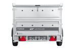 Einachsiger Anhänger auf Blattfedern 230x125 UNITRAILER FORCE 230/R KIPP mit BIS-Seitenwänden und Aluminiumabdeckung