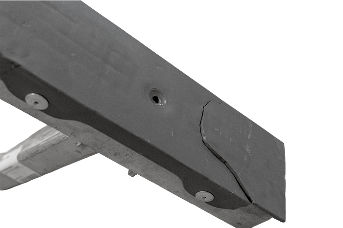 UNITRAILER Flache Seitenstütze für Bootsanhänger, Länge 30 cm, Höhe 40 cm, GRAU