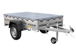 Anhänger für Auto Garden Trailer 200 KIPP 200x106 cm 750 kg [mit Flachplane und Stützrad]
