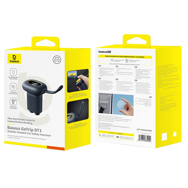 BASEUS GoTrip DT1 2-in-1 Sicherheitshammer für Fenster, Rettungsmesser für Sicherheitsgurte