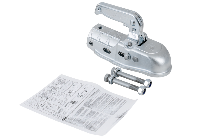 STEELPRESS BC-3000C-00-00+Z2 Kugelkopfkupplung für 3000kg Anhänger mit 35-50mm Rohrdeichsel, Gusseisen