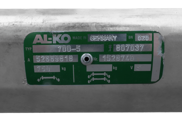 AL-KO OPTIMA ungebremste Achse für Anhänger 750 kg 1285 mm 1620 mm 4x100