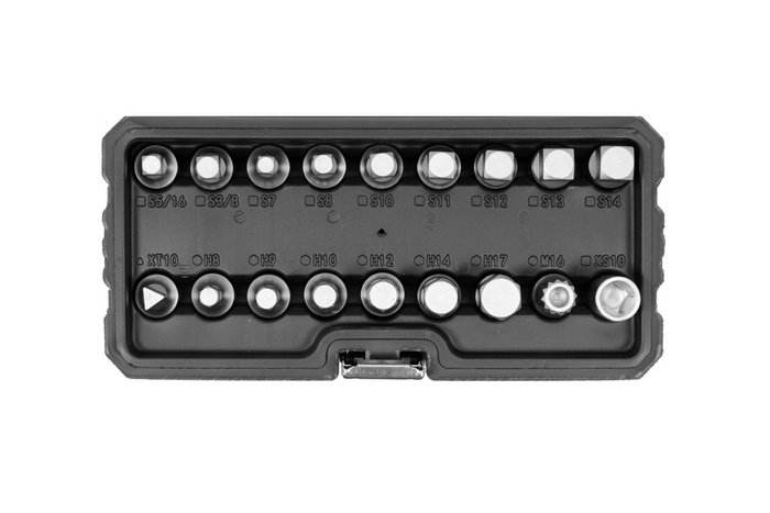 YATO YT-05991 Ölablassschraubenschlüssel-Set mit 18 Steckschlüsseln