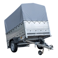 Leichtanhänger auf Federn 200x125 UNITRAILER GARDEN 201/R KIPP mit BIS-Seiten, H-800-Rahmen und grauer Plane