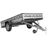 Autotransportanhänger mit Aluminiumseitenwänden 264x150 Unitrailer Garden 265 KIPP ALU mit H-0-Rahmen und grauer Plane