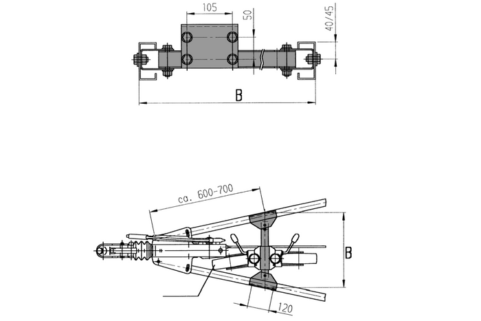 Stützradtraverse AL-KO für V-Deichsel 440/460