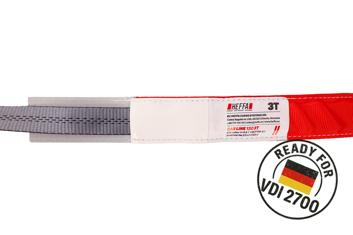 HEFFA CARLINE 130 Abschleppwagen Transportgurt Radsicherungsgurt 2,8m/35mm/3t VDI 2700