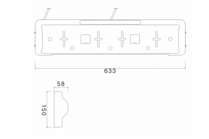 Kennzeichenhalterung mit LED-Beleuchtung und ASPÖCK 12V Bremslicht, 0,8 m und 1 m Kabel
