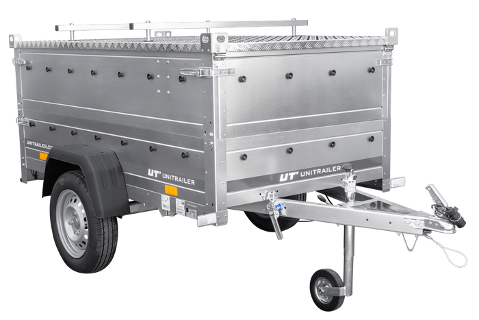 Leichter Anhänger 200x106 UNITRAILER GARDEN 200 KIPP mit BIS-Seitenwänden und Aluminiumabdeckung
