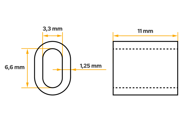Seilpressklemme für DROMET ZLA.3-Seile, Hülse für 3-mm-Seile
