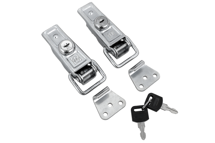 Satz Seitenhaken mit WINTERHOFF BVS 60-1 + BVSG 60-A Verschlüssen, komplettes Anhängerseitenschloss mit Schlüssel