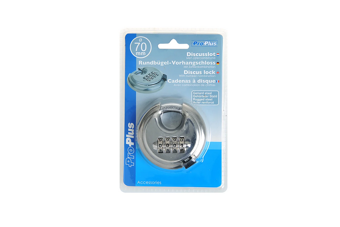 Rundes Vorhängeschloss mit Zahlenschloss ProPlus 341317 Bügelvorhängeschloss mit Code 70 mm
