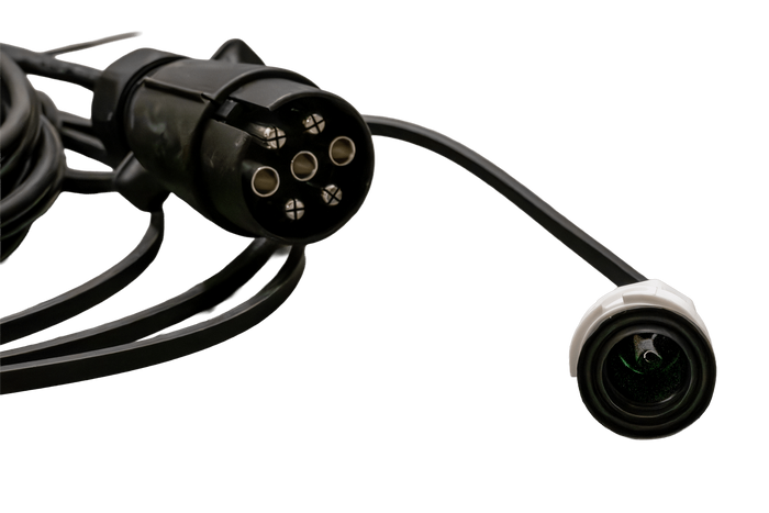 MANTES Elektroinstallations-Anhängerkabelbaum 4,7 m 7-polige Stecker Bajonettverschlüsse 2x 5-polig + 2x 2-polig