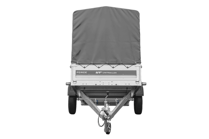 Anhänger 264x125 UNITRAILER FORCE 264 KIPP ungebremst mit H-1100 Rahmen und grauer Plane