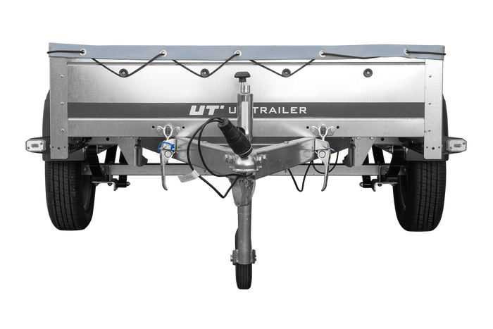 PKW-Anhänger auf Blattfedern 200x125 UNITRAILER GARDEN 201/R KIPP mit H-0 Rahmen und grauer Plane