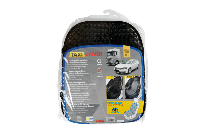 Atmungsaktives Sitzkissen LAMP Taxi Driver schwarze Autositzmatte