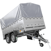 Leichter Anhänger 264x150 UNITRAILER GARDEN 265/2 KIPP mit BIS-Seitenwänden, H-800-Rahmen und grauer Plane