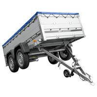 Zweiachsiger Anhänger mit Aluminiumseitenwänden 264x125 Unitrailer Garden 264/2 KIPP ALU mit BIS-Seitenwänden, H-0-Rahmen und blauer Plane