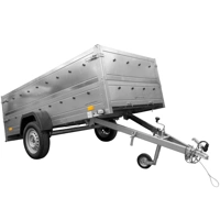 Einachsanhänger auf Federn 264x125 UNITRAILER GARDEN 264/R KIPP mit BIS-Seiten, H-0-Rahmen und grauer Plane