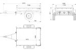 Anhänger 150 KIPP, 150 x 106 cm [mit blauer Hochplane, Hochspriegel und Stützrad]