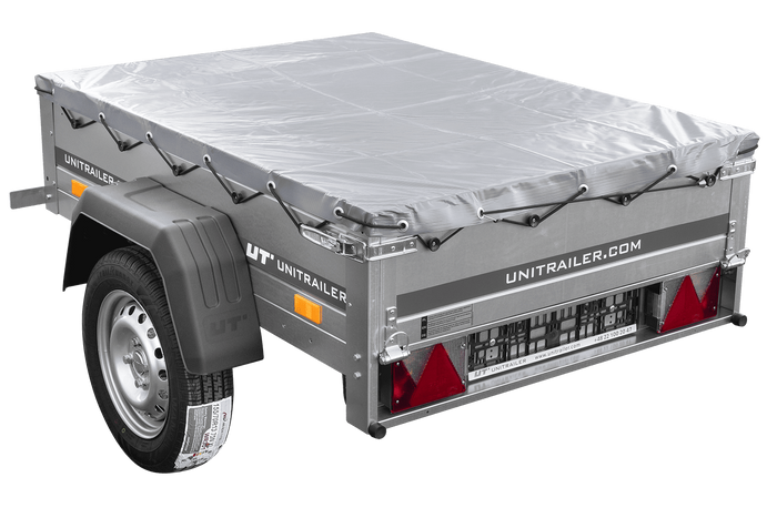Kleinanhänger für Pkw Garden Trailer 150 KIPP, 150 x 106 cm, 750 kg [mit Flachplane, Planenträgern und Stützrad]