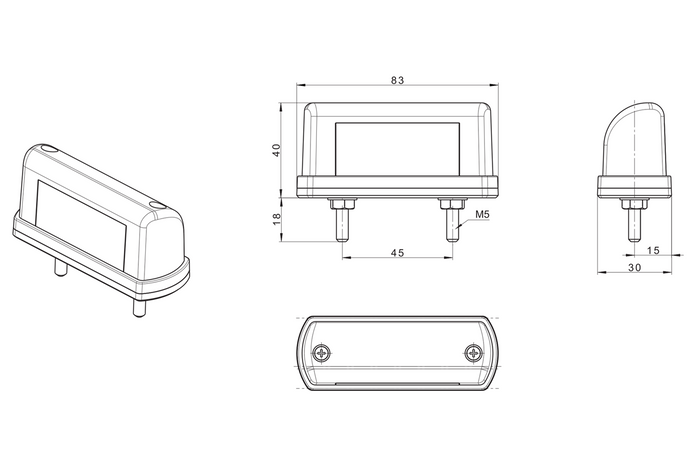 FRISTOM FT-016 LED-Kennzeichenbeleuchtung