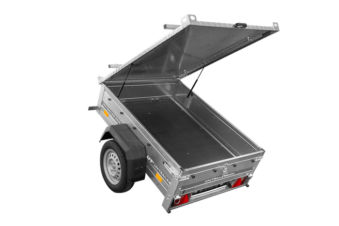 Einachsanhänger 750 kg, 150 x 106 cm Garden Trailer 150 KIPP mit Aluminium-Deckel