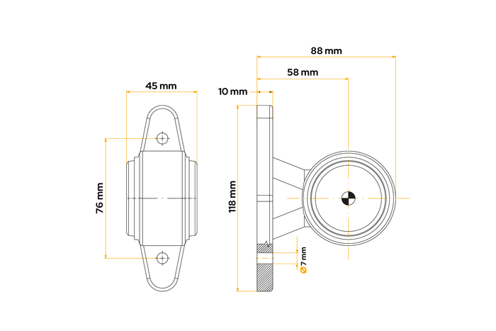 FRISTOM FT-009A LED Universal Umrissleuchte an einem Gummiarm