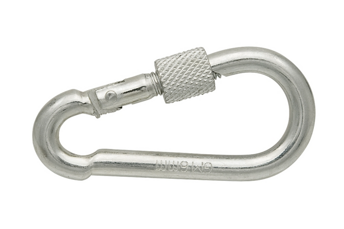 Karabiner mit Schraubverschluss für Seile DROMET KSZ.8.80 Feuerwehrkarabinerhaken 8x80mm