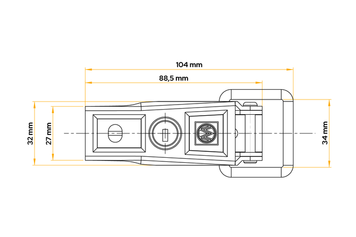 Set bestehend aus zwei WINTERHOFF BVS 60-1 Anhängerseitenhaken zum Verschließen der Anhängerseite mit einem Schlüssel
