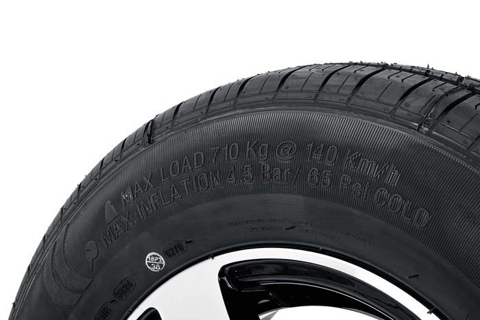 Verstärktes Rad für Anhänger REIFEN KENDA 165/80 R13C 96/94N ALU FELGE STARCO poliert 5Jx13"H2 4X100 ET:30