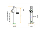 Ausziehbare Stütze mit Kürbel UNITRAILER TJ5002+TJ5002A Adapter bi 1300 kg 560-940 mm