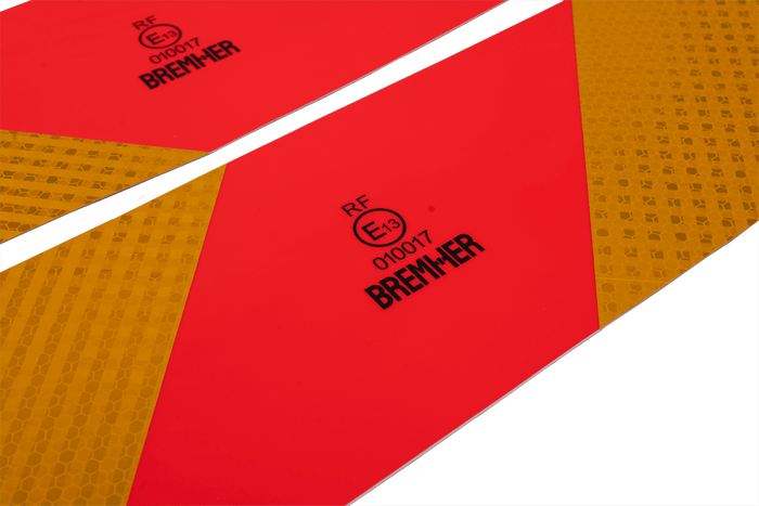 Aufkleber, reflektierende Aufkleber, kurze HERMON-Kennzeichnungsschilder für schwere Nutzfahrzeuge, 565 x 132 mm, links + rechts